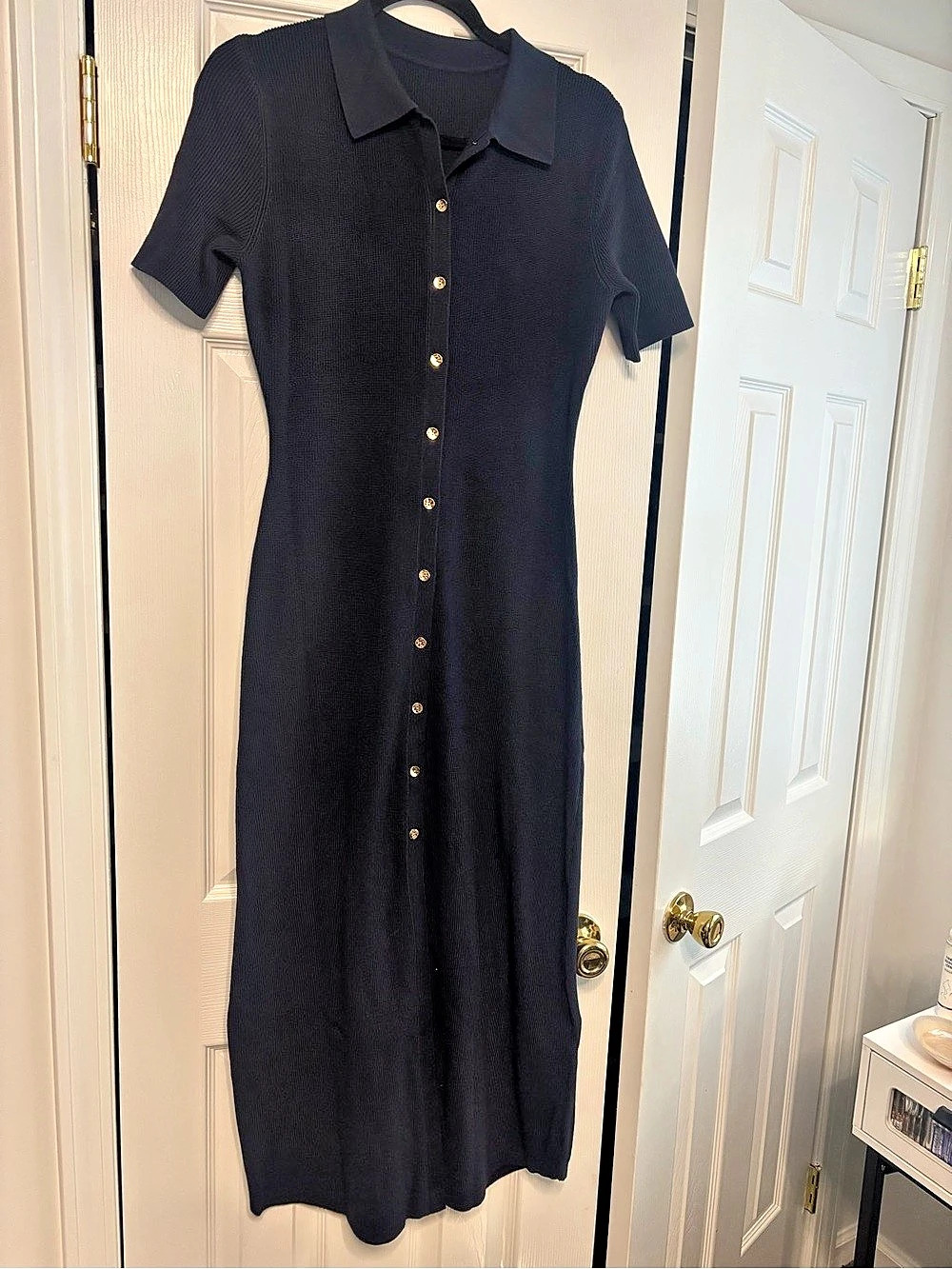 Commense Knit Midi Dress in Navy Size Medium NWT